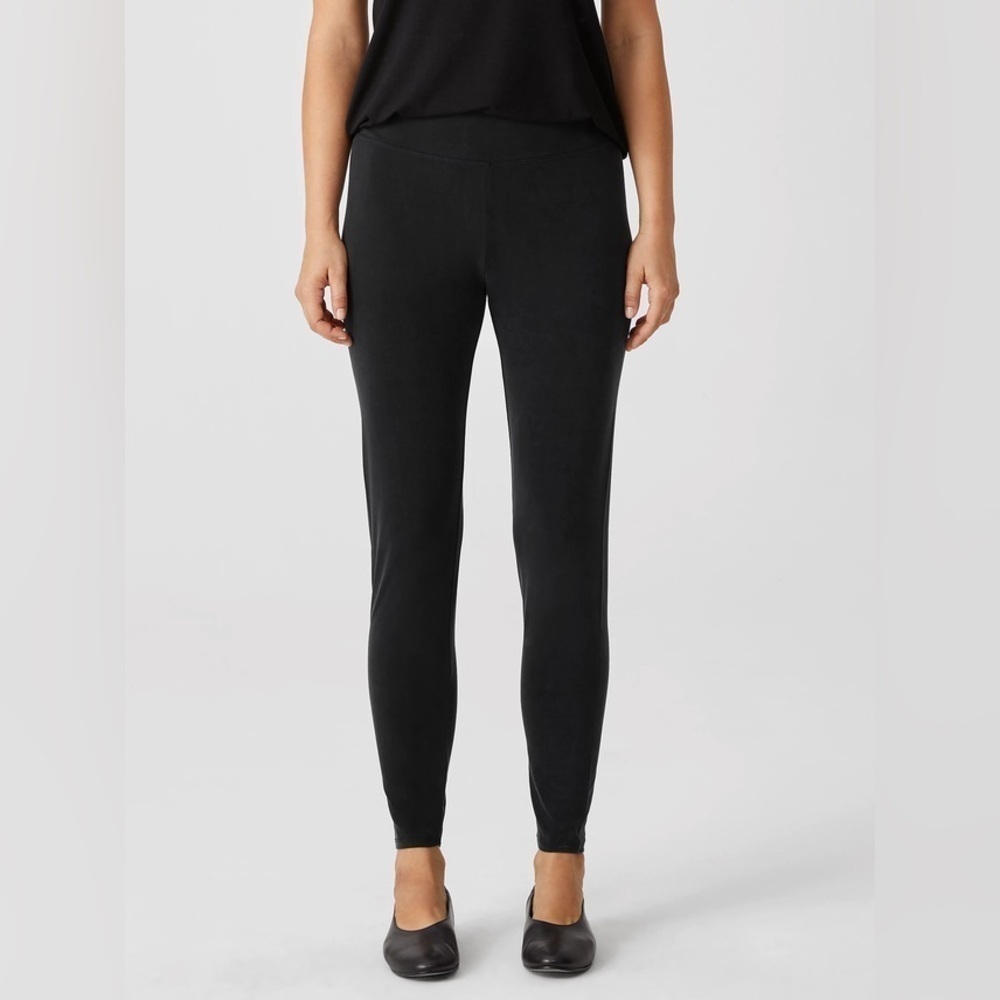 LN - Eileen Fisher Sandwashed Cupro Knit High-Waisted Leggings - Size S